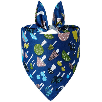 Printed Dog Bandana, Mushroom, Soccer & Sketch Cat Pet Triangle Bib Scarf