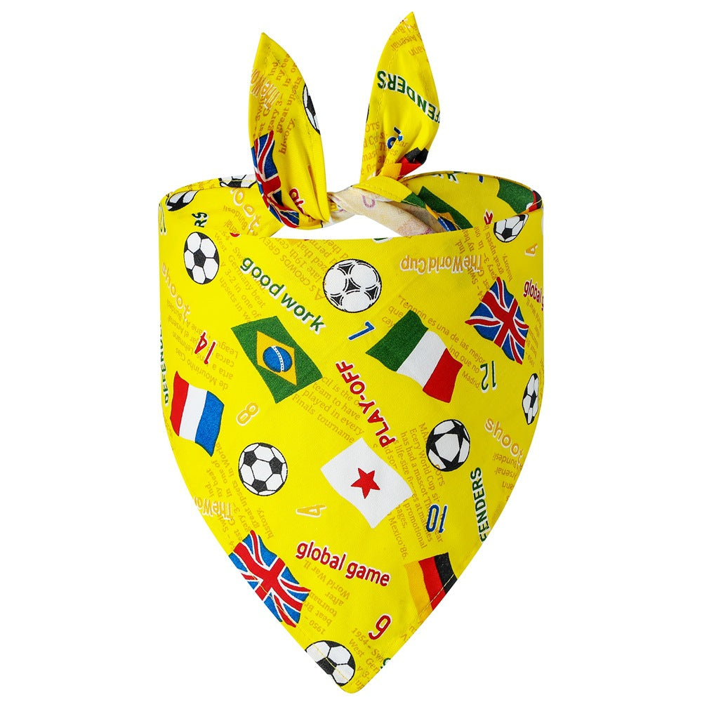 Printed Dog Bandana, Mushroom, Soccer & Sketch Cat Pet Triangle Bib Scarf