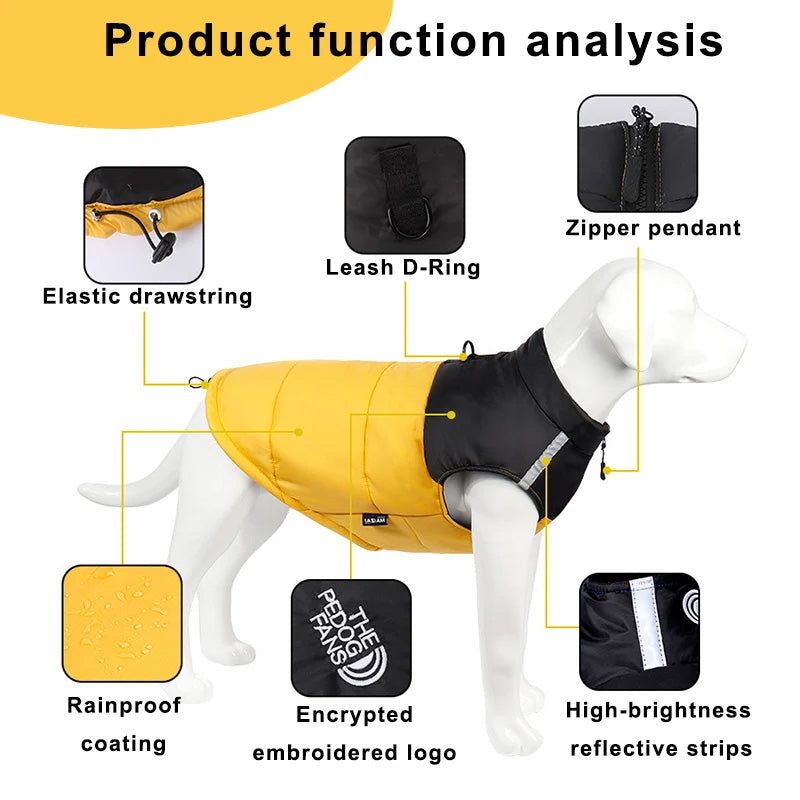 Dog Winter Coat with Reflective Details
