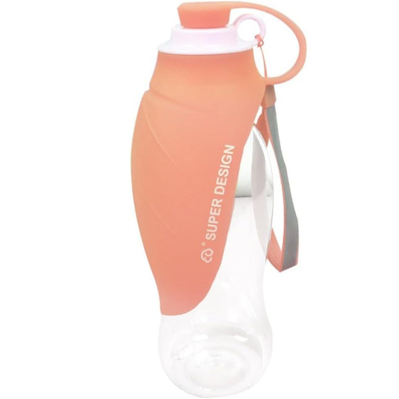 Portable Pet Water Dispenser with Foldable Cup Bowl - 300ml Leakproof Travel Bottle for Dogs & Cats