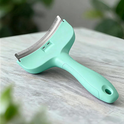 V-Tooth Curved Pet Hair Removal Comb – Gentle Deshedding Grooming Tool