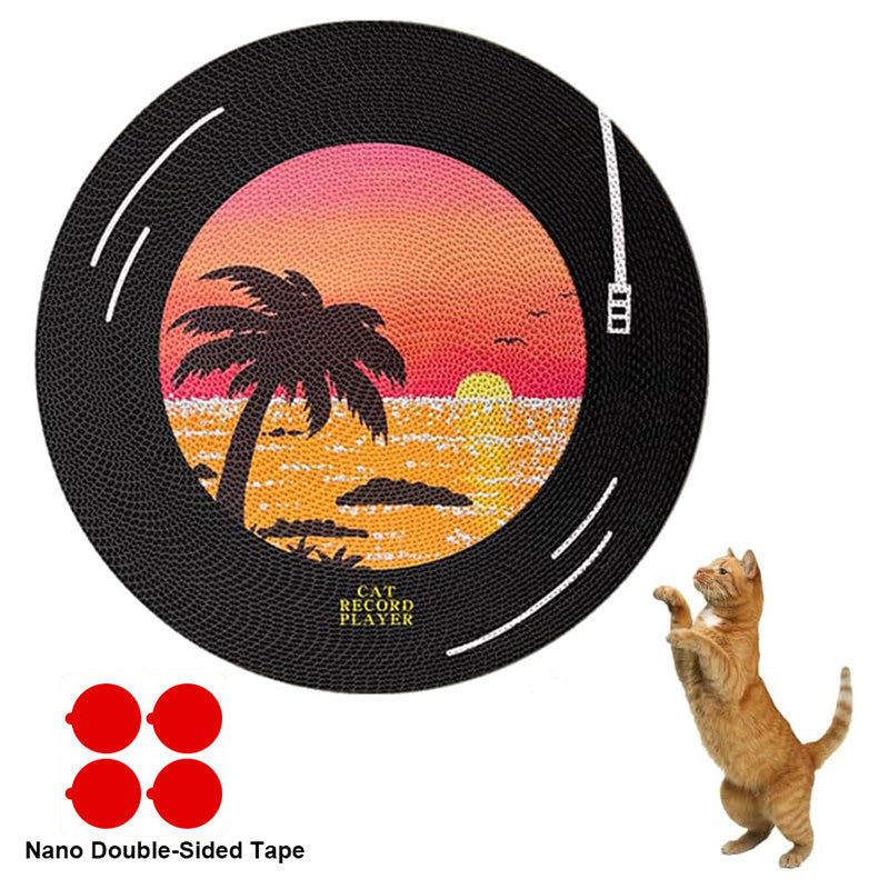 Record-Shaped 360° Rotating Wall-Mounted Cat Scratcher