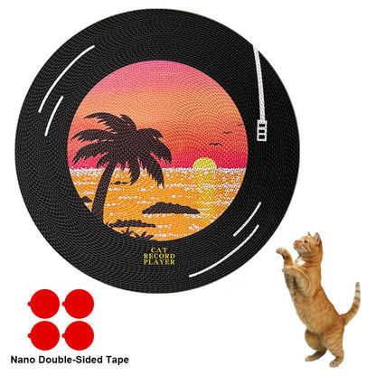 Record-Shaped 360° Rotating Wall-Mounted Cat Scratcher