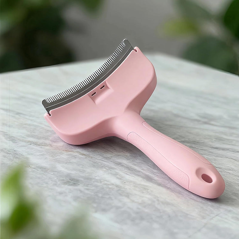 V-Tooth Curved Pet Hair Removal Comb – Gentle Deshedding Grooming Tool