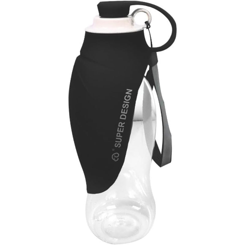 Portable Pet Water Dispenser with Foldable Cup Bowl - 300ml Leakproof Travel Bottle for Dogs & Cats
