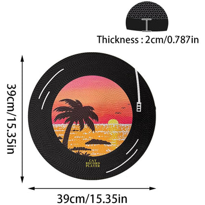 Record-Shaped 360° Rotating Wall-Mounted Cat Scratcher