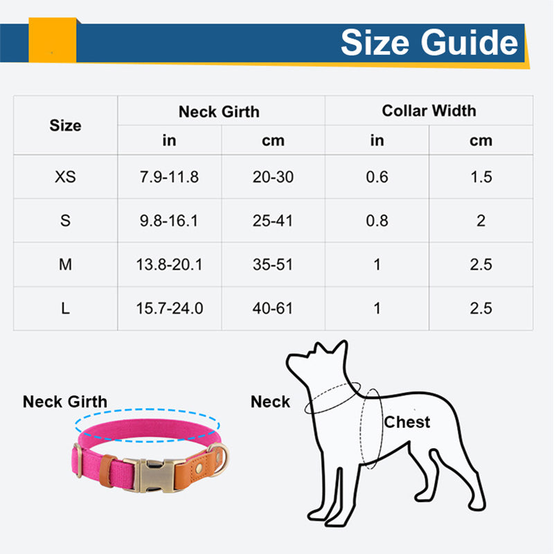 Breathable Natural Hemp Dog Collar, Luxury Leather Spliced Soft Non-Chafing Durable Pet Accessory