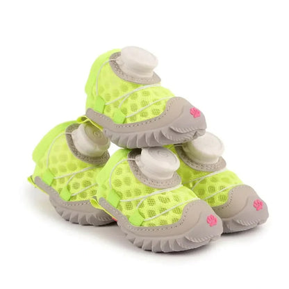 Anti-Slip All-Terrain Dog Shoes with Adjustable Dial - 4-Pack