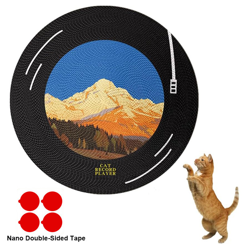 Record-Shaped 360° Rotating Wall-Mounted Cat Scratcher