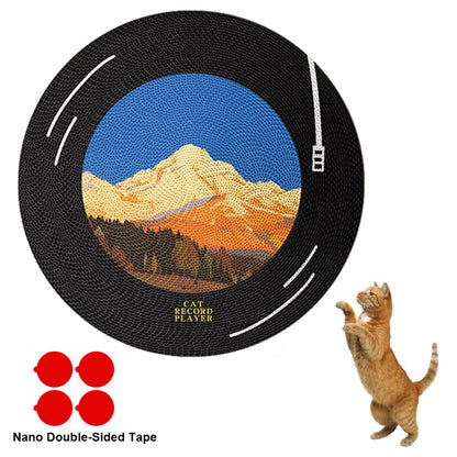 Record-Shaped 360° Rotating Wall-Mounted Cat Scratcher