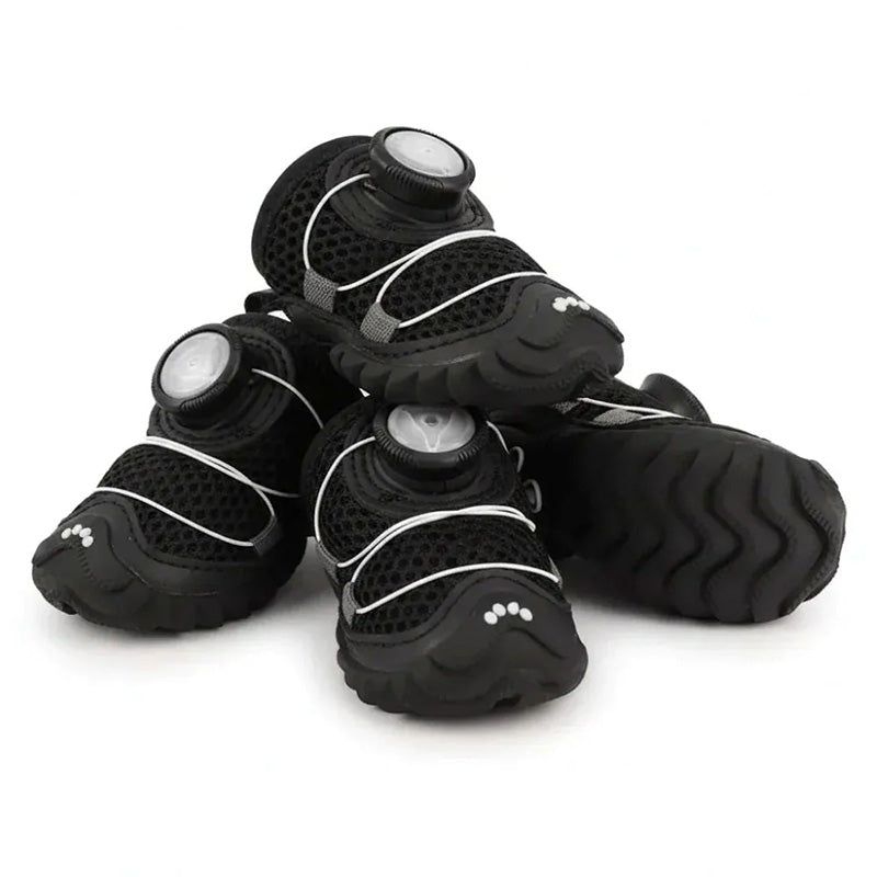 Anti-Slip All-Terrain Dog Shoes with Adjustable Dial - 4-Pack