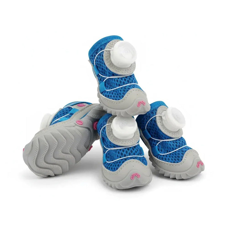 Anti-Slip All-Terrain Dog Shoes with Adjustable Dial - 4-Pack