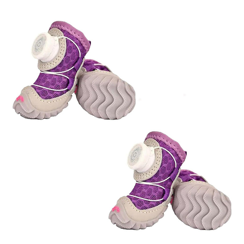 Anti-Slip All-Terrain Dog Shoes with Adjustable Dial - 4-Pack
