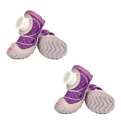 Anti-Slip All-Terrain Dog Shoes with Adjustable Dial - 4-Pack