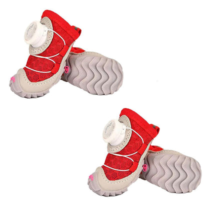 Anti-Slip All-Terrain Dog Shoes with Adjustable Dial - 4-Pack