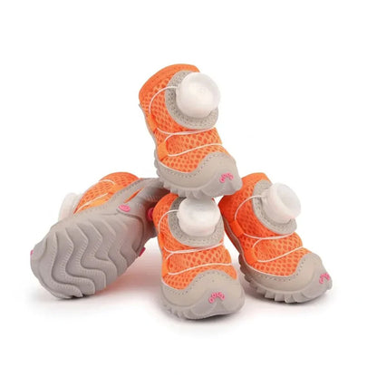 Anti-Slip All-Terrain Dog Shoes with Adjustable Dial - 4-Pack
