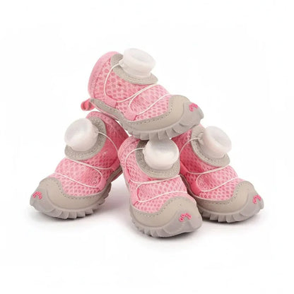 Anti-Slip All-Terrain Dog Shoes with Adjustable Dial - 4-Pack
