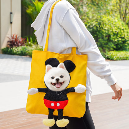 Cartoon-Themed Portable Cute Pet Carrier Bag for Small Cats & Dogs